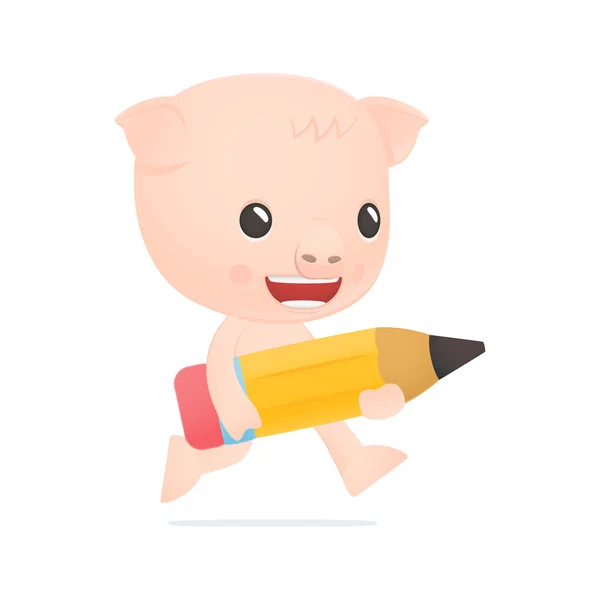 Funny cartoon pig — Stock Vector