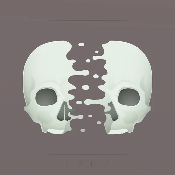 Split skull — Stock Vector