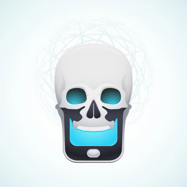 Skull mobile phone — Stock Vector