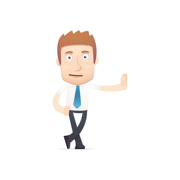 Trabajador de oficina en varias poses — Vector de stock