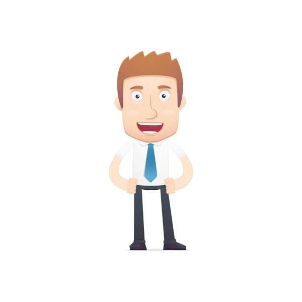 Trabajador de oficina en varias poses — Vector de stock