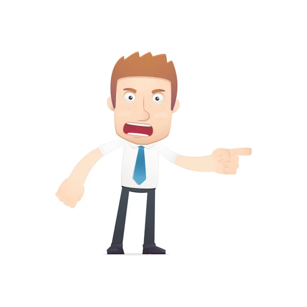 Trabajador de oficina en varias poses — Vector de stock