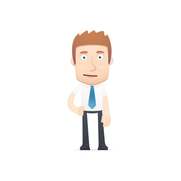 Trabajador de oficina en varias poses — Vector de stock