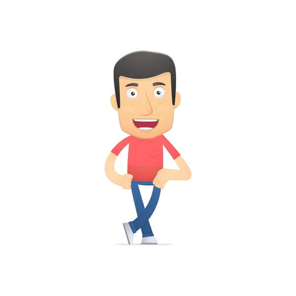 Hombre casual en varias poses — Vector de stock