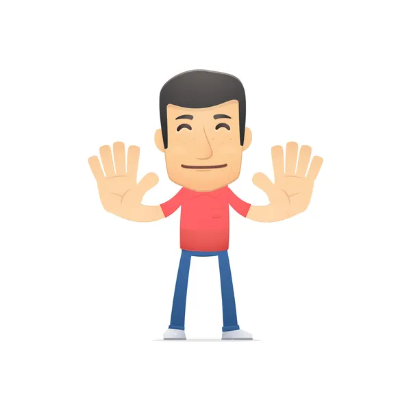 Hombre casual en varias poses — Vector de stock