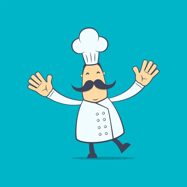 Chef-kok in verschillende poses — Stockvector