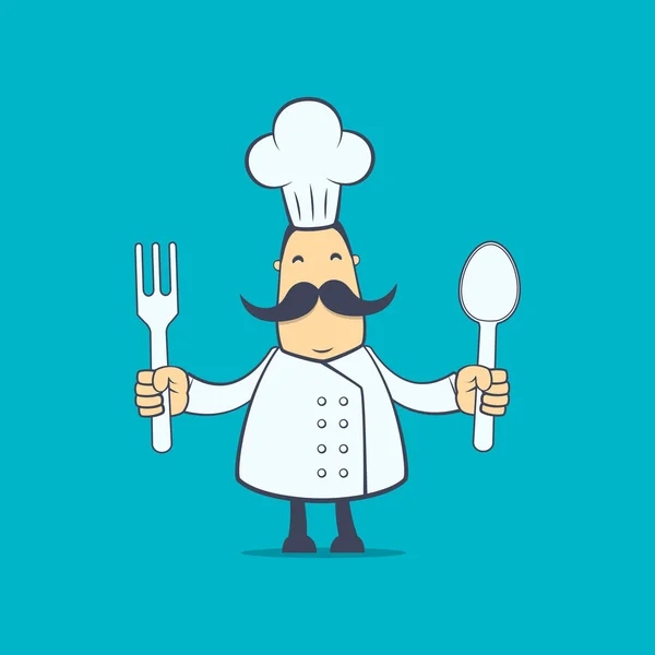 Chef en varias poses — Vector de stock