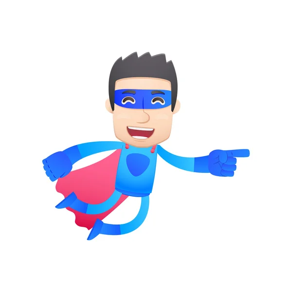 Superheld in verschillende poses — Stockvector