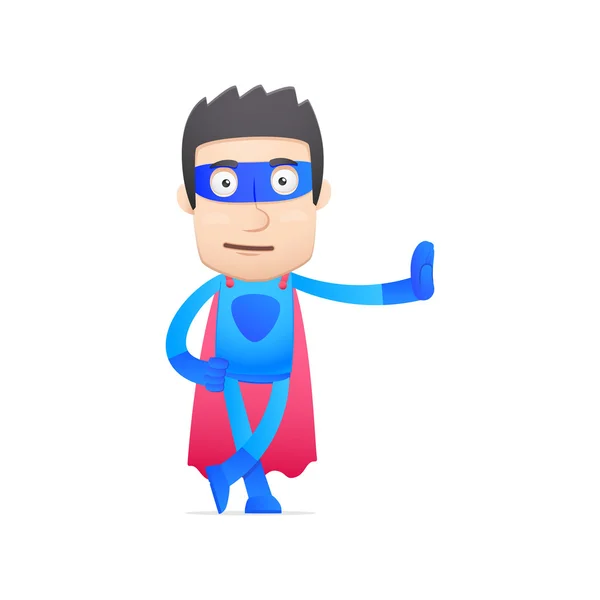 Superhero in various poses — Stock Vector