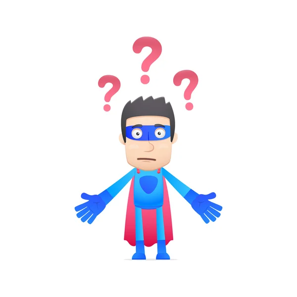 Superheld in verschiedenen Posen — Stockvektor