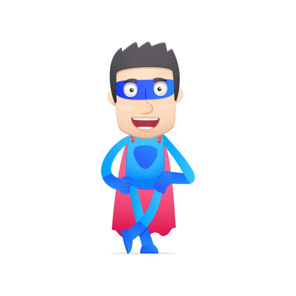 Superhero in various poses Royalty Free Stock Vectors