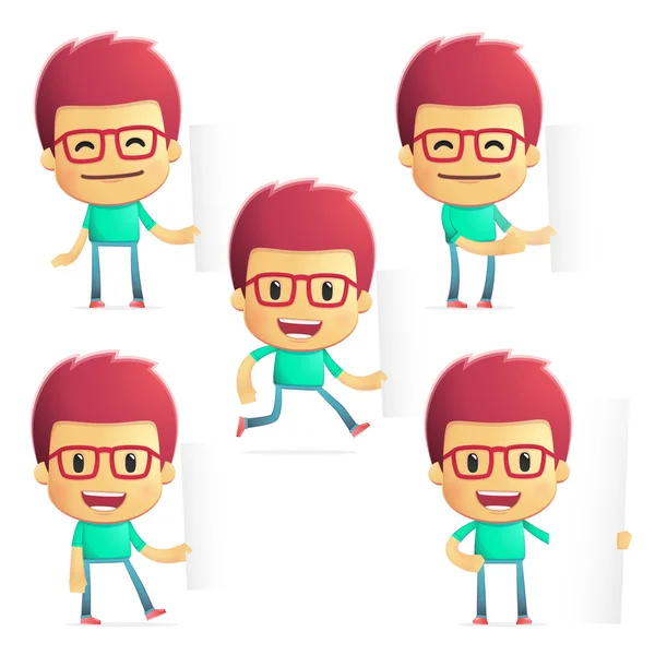 Hombre casual en varias poses — Vector de stock