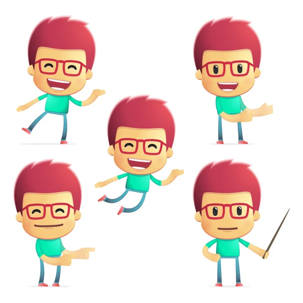 Casual man in various poses — Stock Vector