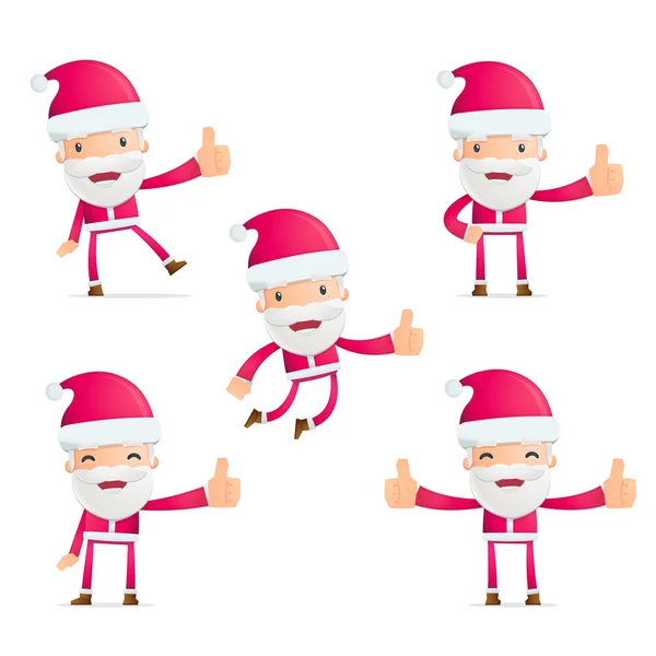 Santa en varias poses — Archivo Imágenes Vectoriales