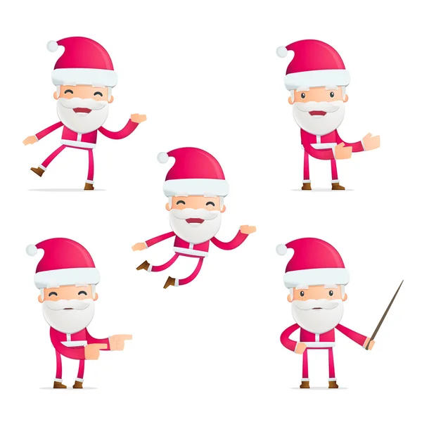 Santa en varias poses — Archivo Imágenes Vectoriales