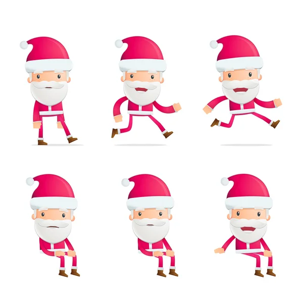 Santa i olika poser — Stock vektor
