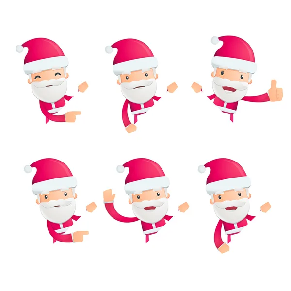 Santa em várias poses — Vetor de Stock