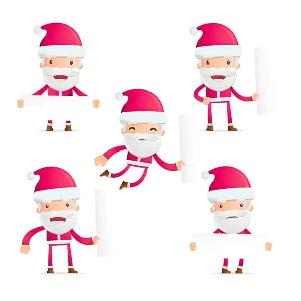 Santa en varias poses — Archivo Imágenes Vectoriales