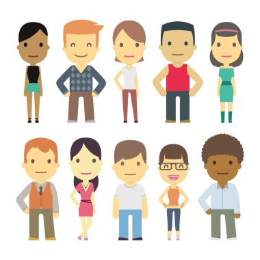 set of urban characters clipart