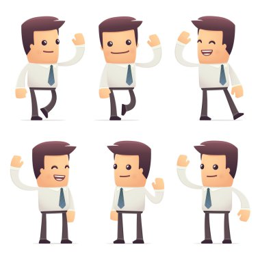 set of manager character in different poses clipart