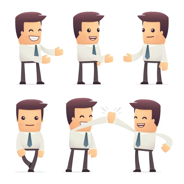 Conjunto de personaje gerente en diferentes poses — Vector de stock