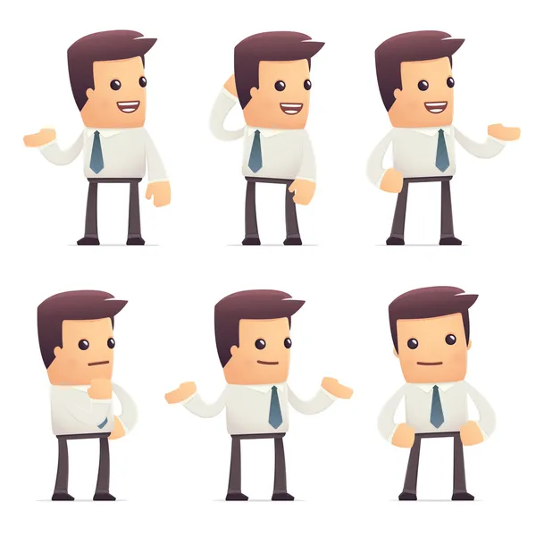 Set of manager character in different poses — Stock Vector