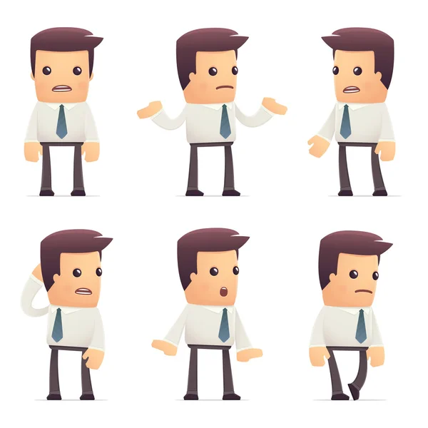 Conjunto de personaje gerente en diferentes poses — Vector de stock