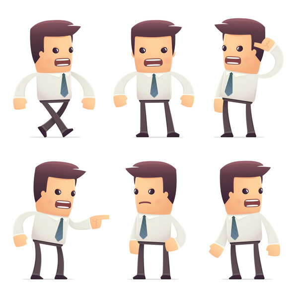 set of manager character in different poses
