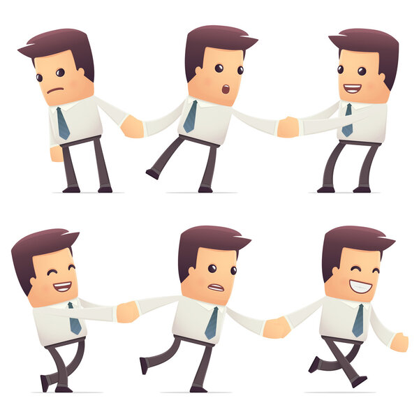 set of manager character in different poses