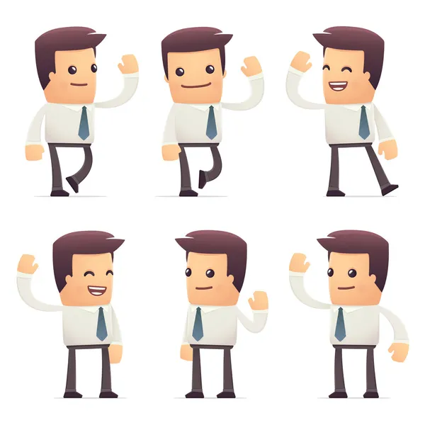 Set of manager character in different poses — Stock Vector