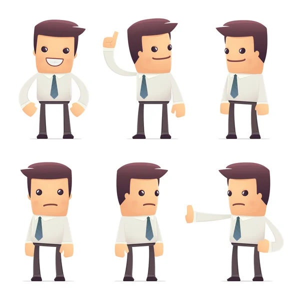 Set of manager character in different poses — Stock Vector