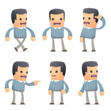 farklı pozlar müşteri karakter kümesi