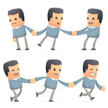 set of customer character in different poses clipart