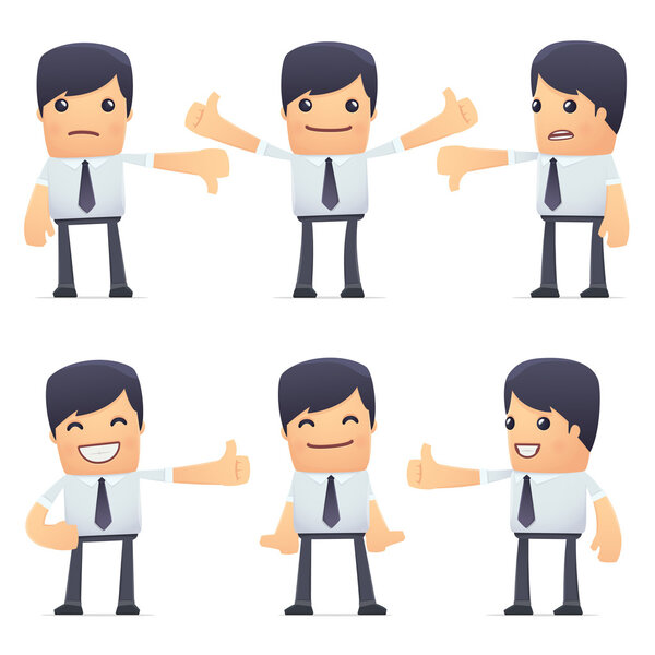 set of businessman character in different poses