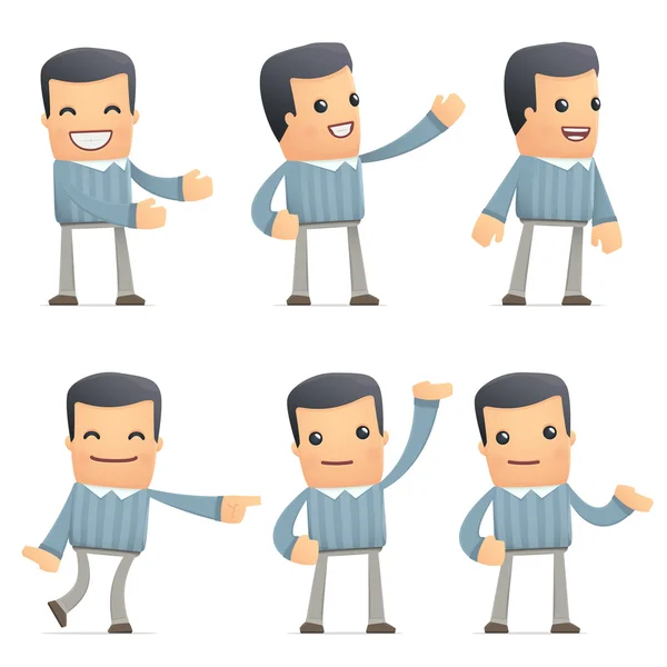Set of customer character in different poses — Stock Vector