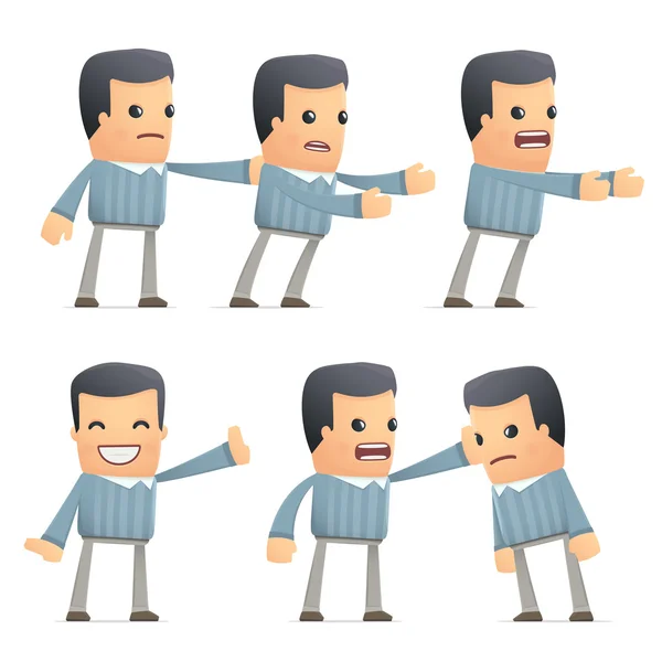 Set of customer character in different poses — Stock Vector