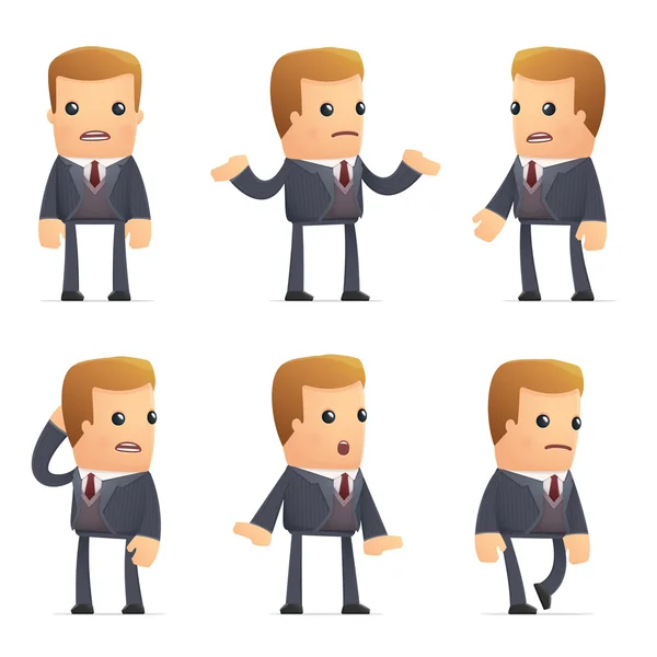 Conjunto de carácter asesor en diferentes poses — Vector de stock