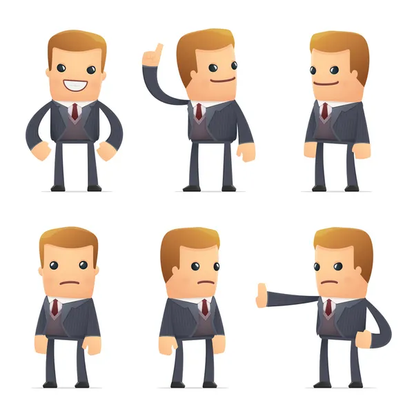 Conjunto de carácter asesor en diferentes poses — Vector de stock