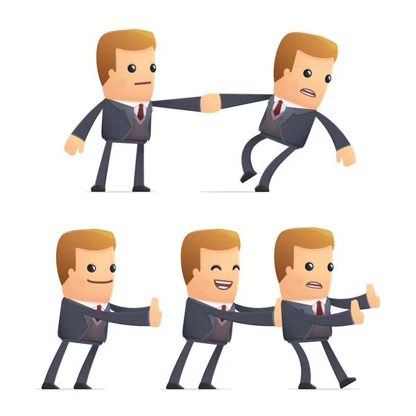 Conjunto de carácter asesor en diferentes poses — Vector de stock