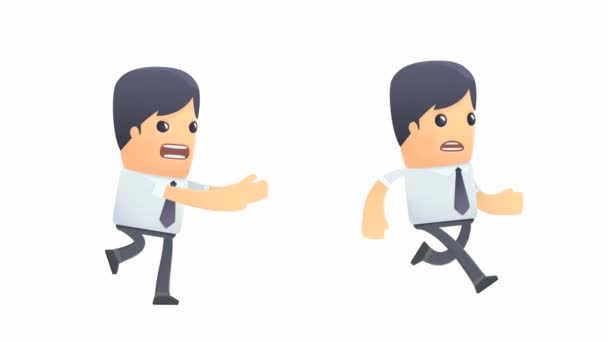 Set of businessman character in different actions — Stock Video