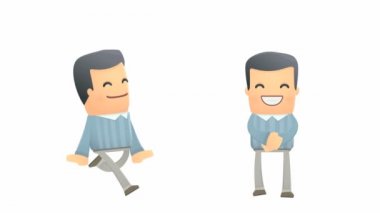 neşeli müşteri çalıştıran ve dans