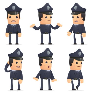 farklı pozlar polis karakter kümesi