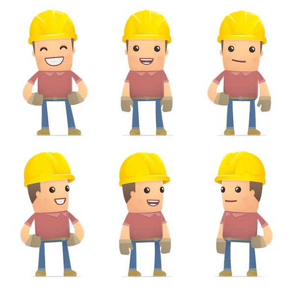 Baumeister-Charaktere in verschiedenen Posen — Stockvektor