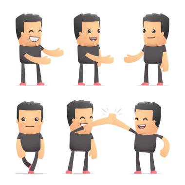 Farklı pozlar kötü adam karakteri seti