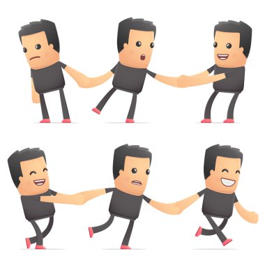 Farklı pozlar kötü adam karakteri seti