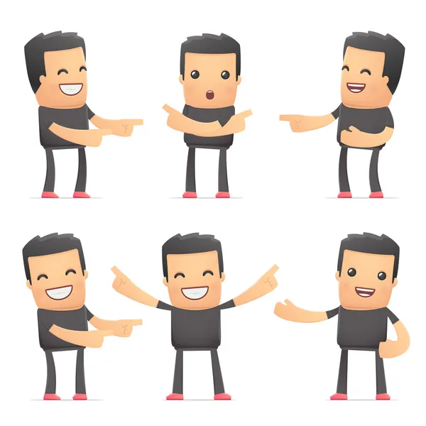 Conjunto de chico malo personaje en diferentes poses — Archivo Imágenes Vectoriales