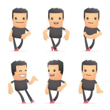 Farklı pozlar kötü adam karakteri seti