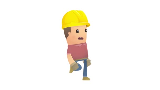 Constructor personaje escapa — Vídeo de stock