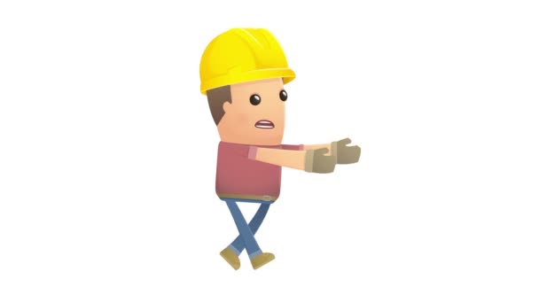 Builder character goes under hypnosis — Stock Video