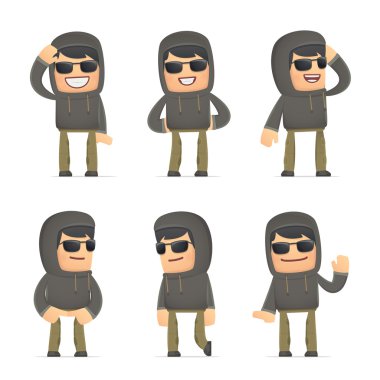 farklı pozlar hacker karakter kümesi